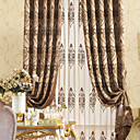 (Dos paneles) flores de imitación de seda jacquard cortinas tradicionales de ahorro de energía