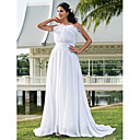 bainha / coluna querida tribunal trem do laço vestido de noiva chiffon