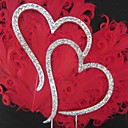 "Double Hearts"Rhinestone Monogram Wedding Cake Topper