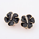 Alliage Acrylique Zircon Boucles d'oreilles motif de fleurs (couleurs assorties)