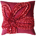 Red 3D Floral Design Polyester Decorative Pillow Cover