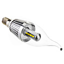E14 3W 210-240LM 6000-6400K Natural White Light LED Candle Bulb (110-240V)