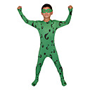 Child Verde Question Mark Lycra Zentai Con La Máscara Eye