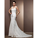 Trumpet/Mermaid Sweetheart Court Train Tulle And Lace Wedding Dress