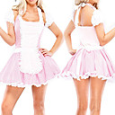 Nettes Mädchen Rosa und weiße Polyester Maid Kostüm (3 Stück)