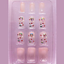 24PCS 3D Tsjechische Diamond Nail Art Tips 100% Handmade Toepassing van Gum Light Pink Wedding
