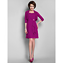 Sheath/Column Square Knee-length Chiffon Mother of the Bride Dress With A Wrap