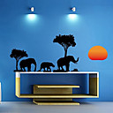 Drie Elephant at Dusk muursticker