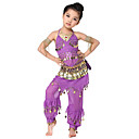 Dancewear Chiffon with Coins Belly Dance Outfits Top and Belt and Skirt For Children
