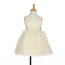 stupendo senza maniche da sposa / sera abito Flower Girl taffettà / tulle