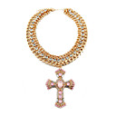 Kvinners Pink Opal Cross anheng halskjede