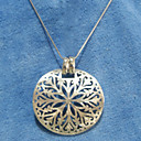 Sterling Silver Round Shape With Floral Motif Pendant (FMR-023)