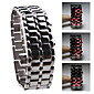  Black Metal Strip Digital Lava Style Iron Sport Mens Red LED Faceless Wrist Watch