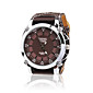  Fashionable Quartz Wrist Watch with Coffee PU Band