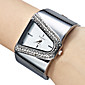 Mujer Estilo Crystal Steel Analog reloj pulsera de cuarzo (Negro)