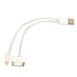 2 in 1 30 Pin and 8 Pin Lightning Male to USB Sync and Charge Cable (18CM,White)